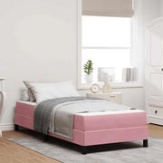 Letto a molle con materasso Rosa 100 x 220 cm Tessuto