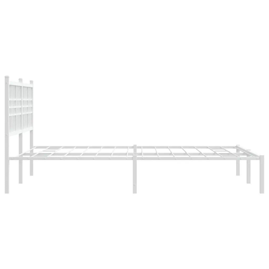 Giroletto con Testiera-Struttura Letto con testiera Metallo Bianco 120x190 cm 788902