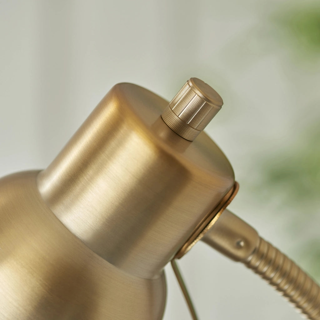 Lampada terra industrial ottone braccio flex GU10 Endon