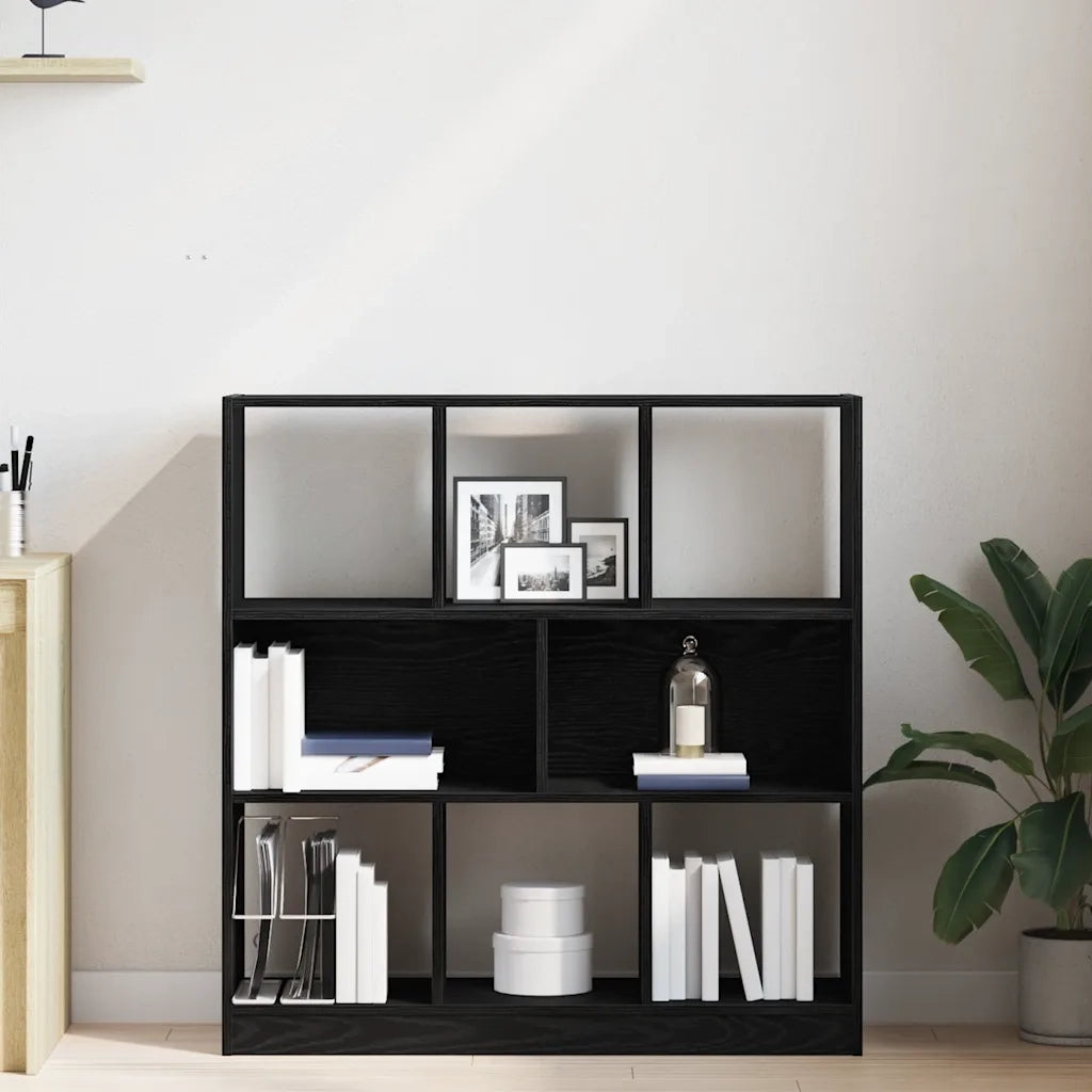 Libreria Rovere Nero 97,5x29,5x100 cm in Legno Multistrato 862403