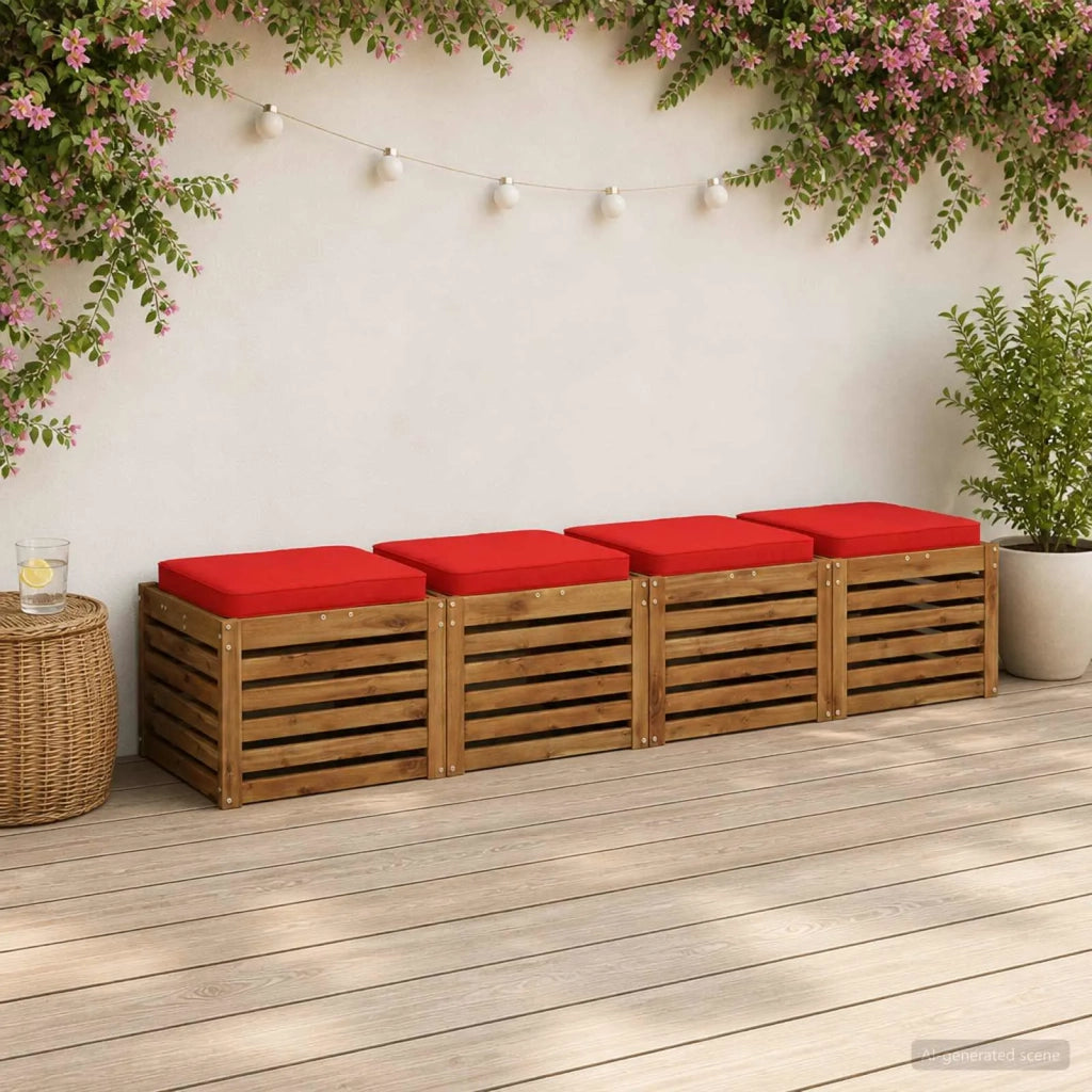 Cuscini per Sedia in 4 Pezzi VUGHT 4 pcs 100% Poliestere Rosso 946263