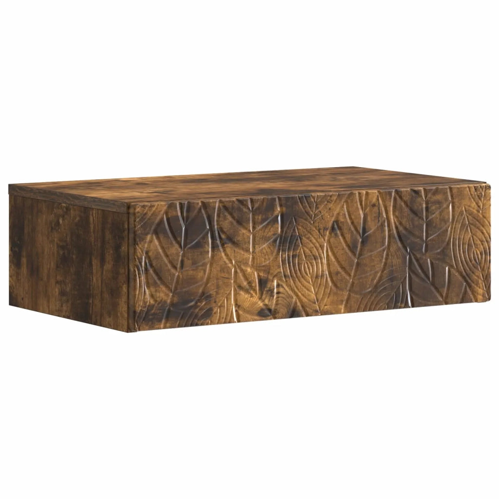 Tavolino da Parete Laterale | Tavolo laterale | Tavolino Rovere Fumo 59 x 34,5 x 17 cm