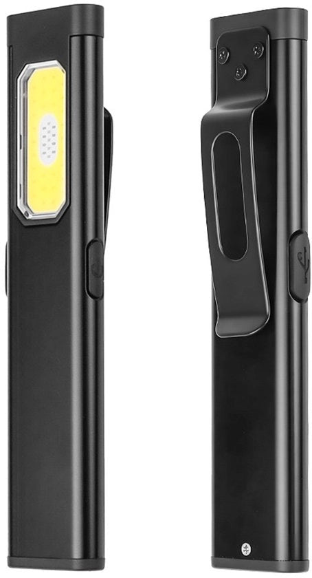 Lampada LED portatile, clip e design portatile, 11,1 cm, lampada caricabile via USB, clip lampada, LED luminoso e efficiente per camminare, campeggiare, viaggiare, emergenze in auto, o a casa