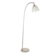 Lampada da terra industriale nichel vetro E27 Endon