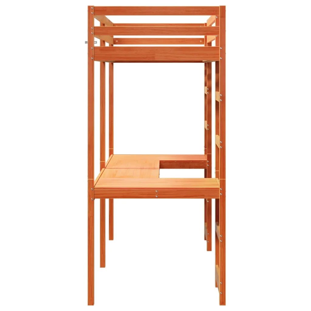 Giroletto Soppalco senza Materasso-Struttura Letto Marrone Cera 75x190cm Pino 915839
