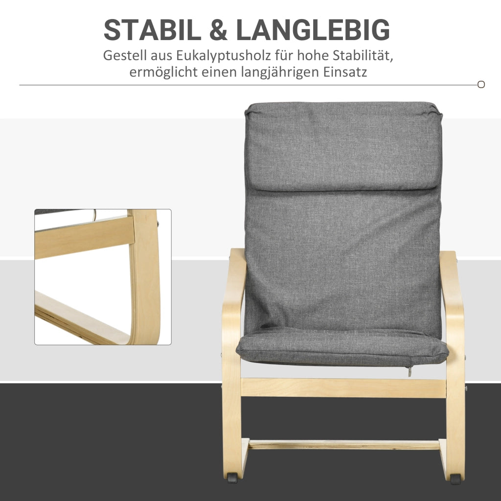 Poltrona con Schienale e Braccioli ¨C Minimal ¨C Grigio + Naturale