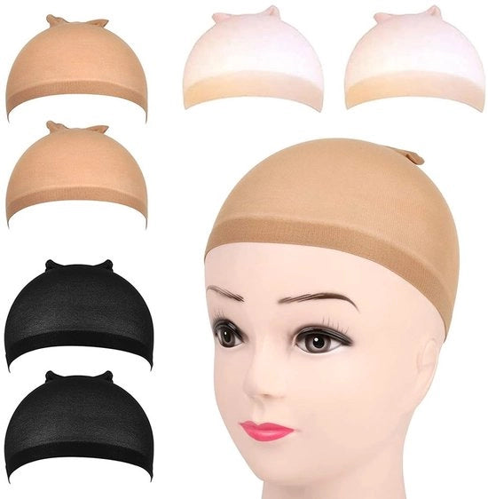 Pruikkapelli in Nylon - Adattivi/Elastici - Soffici/Duraturi - Colorati/Capelli Neri - Adatti per Feste/Abiti da Costume - Pruikkapelli