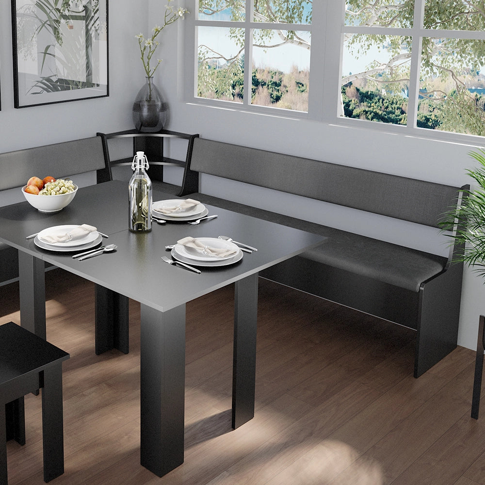 Vicco Panca ad angolo Nero 41.5 x 166.6 cm