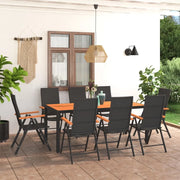 Set da Pranzo da Giardino 9 pz Nero e Marrone 3060081