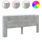 Testiera | Testata con Contenitore a LED Grigio Cemento 220x16,5x103,5 cm