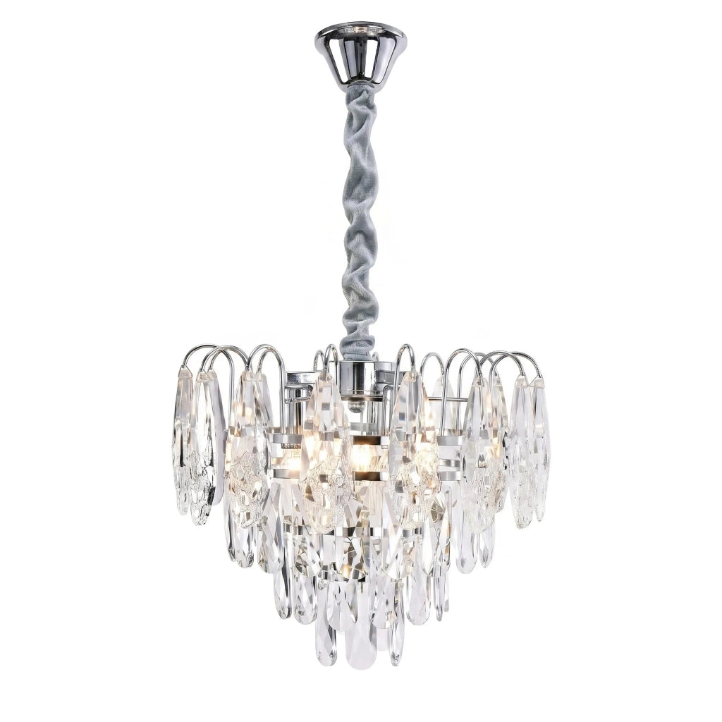 Lampada A Sospensione In Cristallo Swe077-cp 30cm Chrome