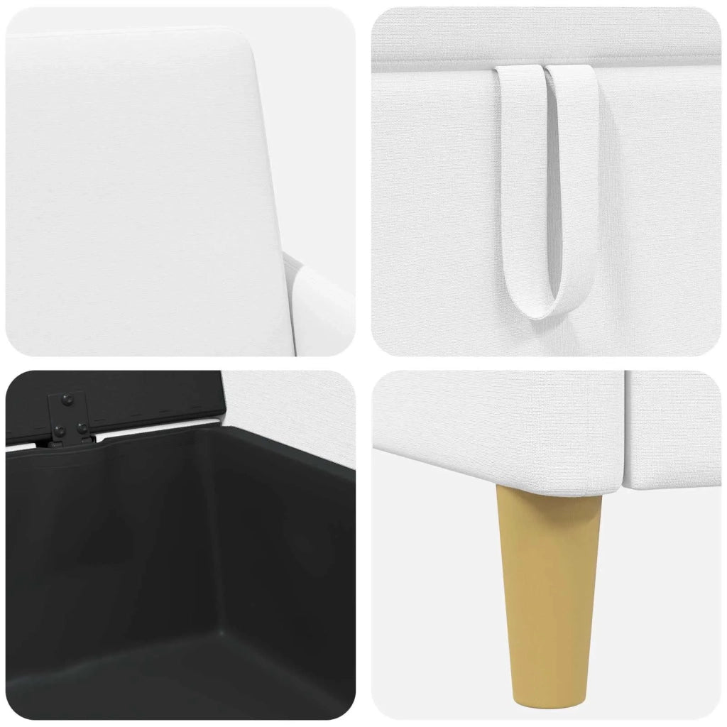Set di Divani con Storage 2 pz Bianco Poliestere 3429243
