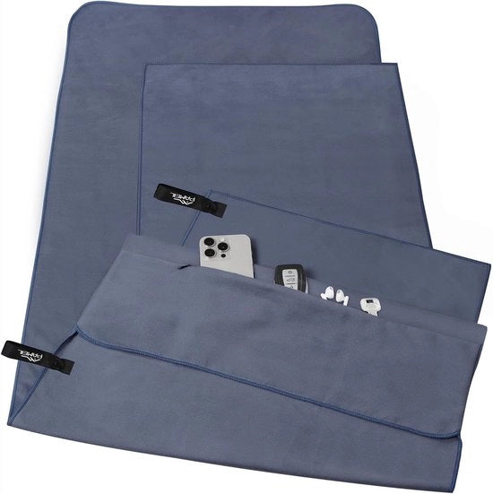 Set di Microfibre Handdoeken Compatti e Assorbenti - Set da 2 per Viaggi, Spiaggia, Sport e Fitness