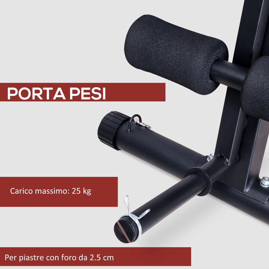 Panca Fitness Pieghevole ¨C Xylo ¨C Multifunzione con Schienale Regolabile a 7 Livelli, Rosso