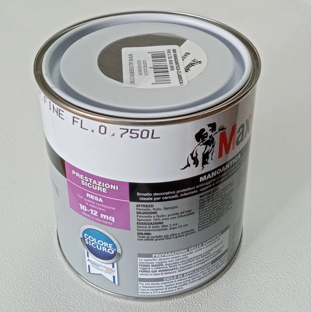 Manoantica classico 750ml smalto ferro micaceo antiruggine in varie colorazioni, colori manoantica blu titanio