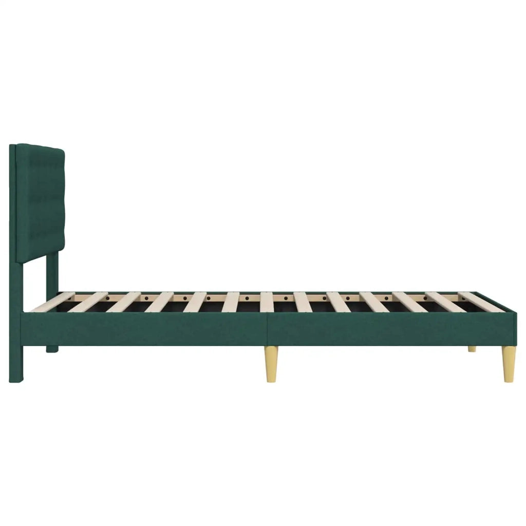 Letto singolo | Letto per adulti | Struttura del letto Verde Scuro 90 x 200 cm Tessuto