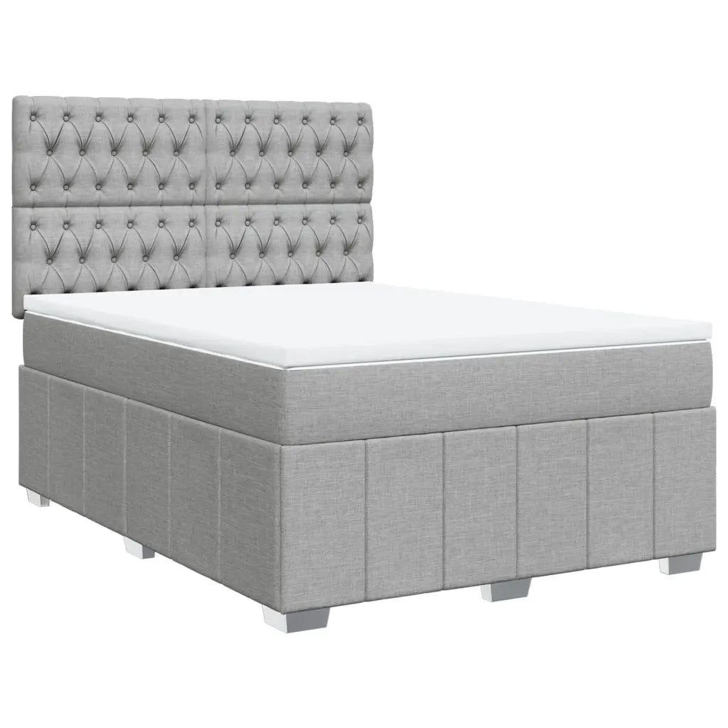 Giroletto a Molle con Materasso Grigio Chiaro 140x200cm Tessuto 3293998