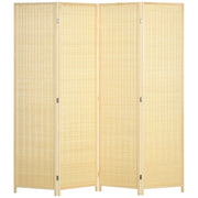 Paravento Pieghevole 4 Ante ¨C Xylo ¨C Legno Bamb¨´ Naturale 180cm Stile Boho