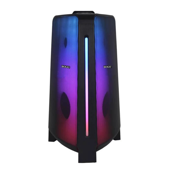 Cassa Bluetooth portatile 50W RMS con 2 altoparlanti 5 pollici e tweeter, luci LED RGB, karaoke e radio FM - SOGO