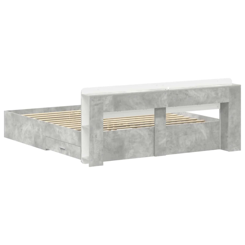 Telaio del letto con storage Grigio Cemento 200 x 200 cm 3433796