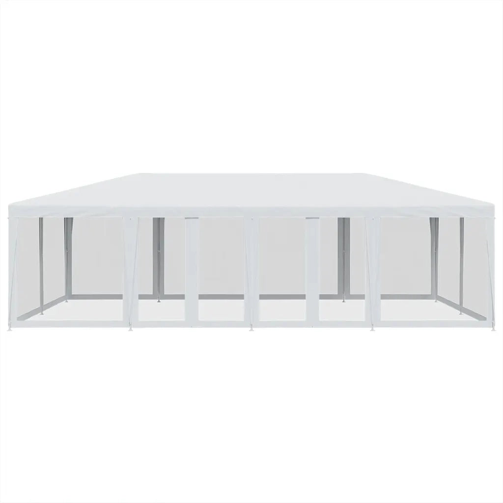 Tenda per Feste con 12 Pareti Laterali in Rete Bianco 8x4m HDPE 4010071