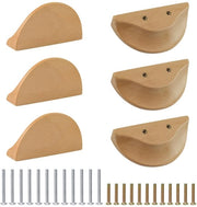Maniglie di carico in legno di betulla 100 mm - 6 pezzi - Materiale ecologico - Design classico - Facili da utilizzare e confortevoli - Maniglie a forma di mezza luna in legno di betulla - Duratura garantita