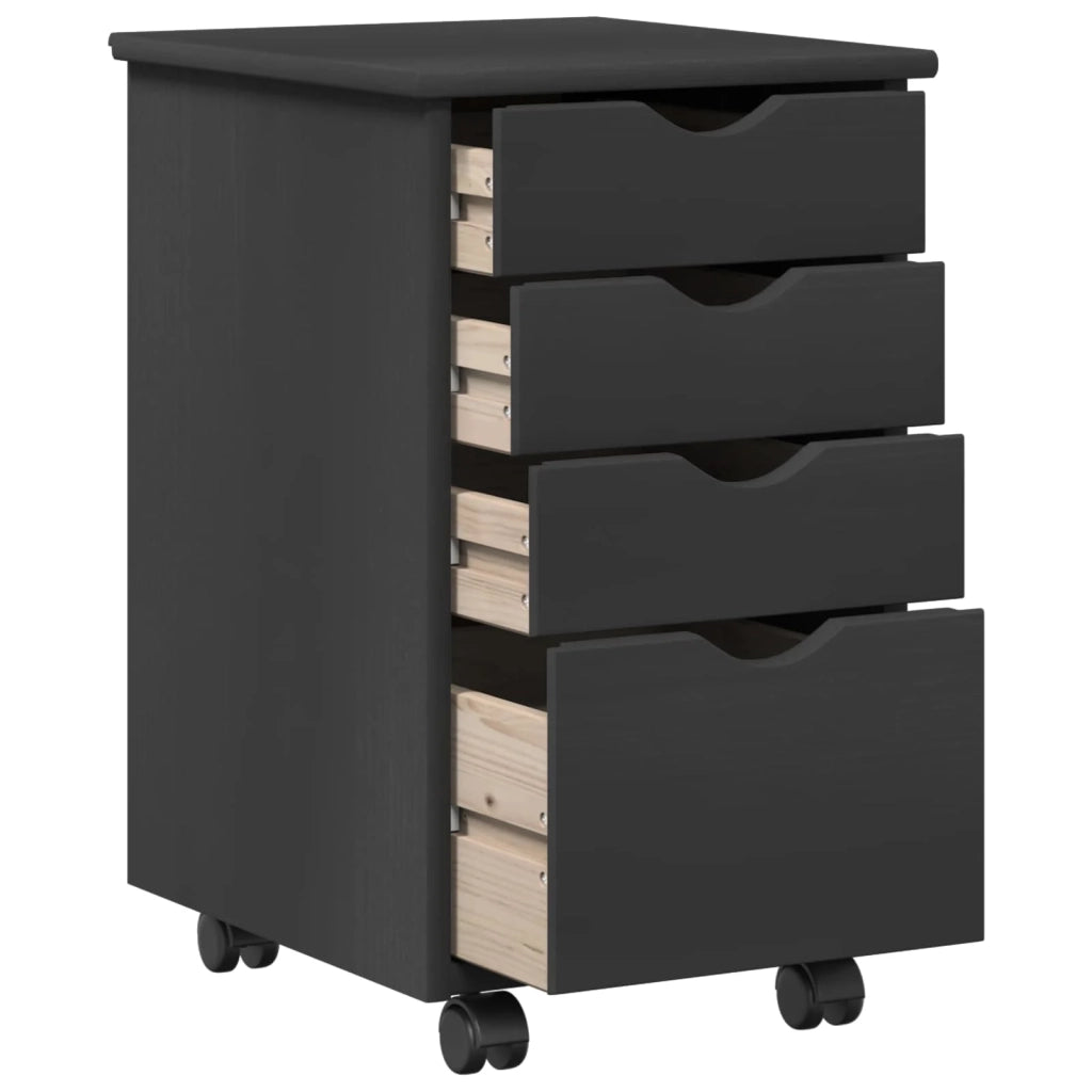 Mobile con Ruote Grigio 34 x 39 x 56 cm Legno di pino massiccio 42028342