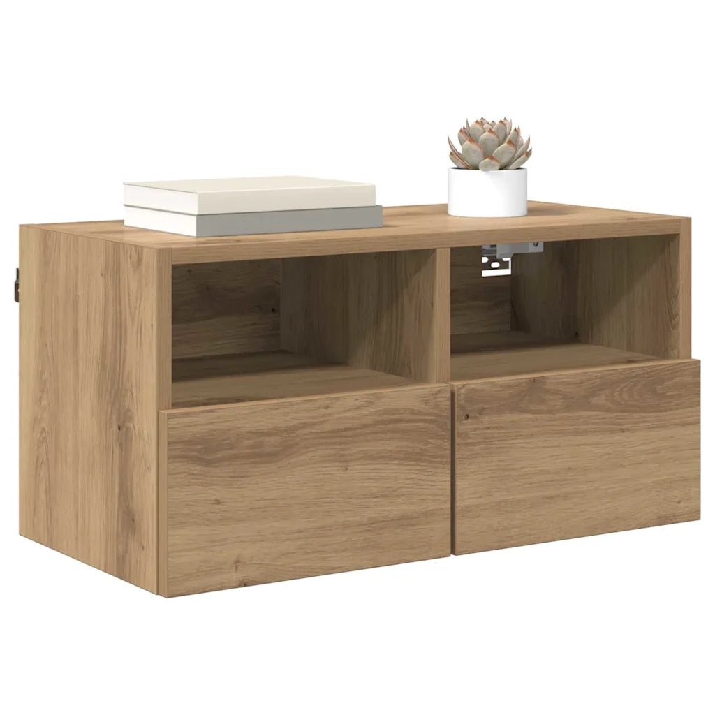 Mobile TV da parete-Mobile TV a Muro-Credenza TV Rovere artigianale 60 x 30 x 30 cm