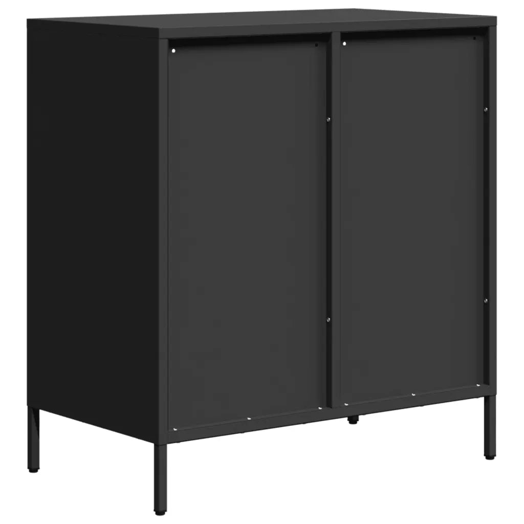 Credenza Nera 68x39x73,5 cm in Acciaio Laminato a Freddo 851256