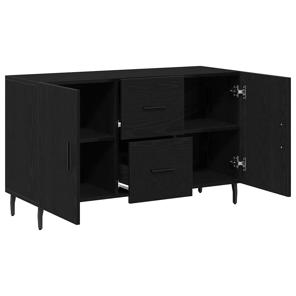 Credenza Rovere Nero 100 x 36 x 60 cm Legno multistrato 862959