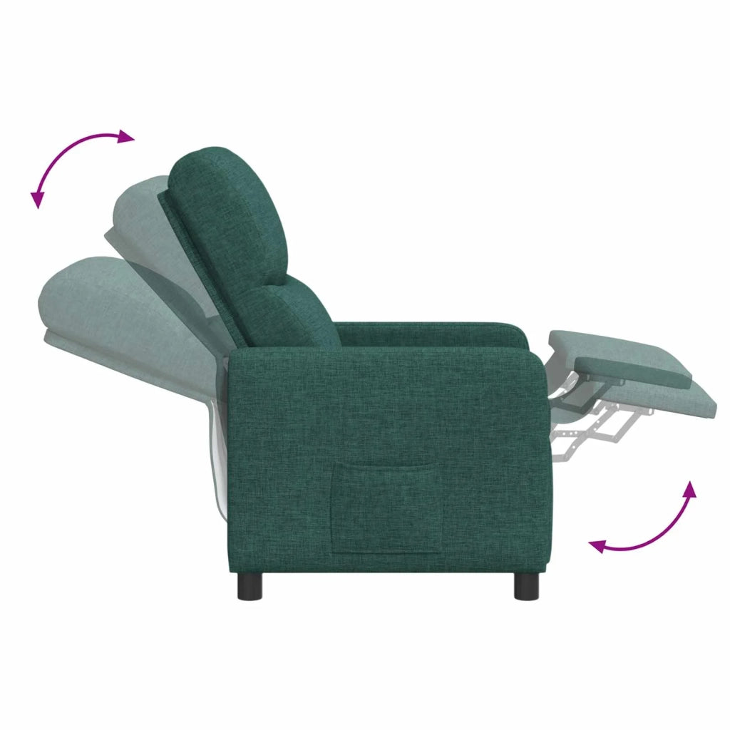 Divano Sedia-Poltrona Massaggiante Verde Scuro Tessuto 520850