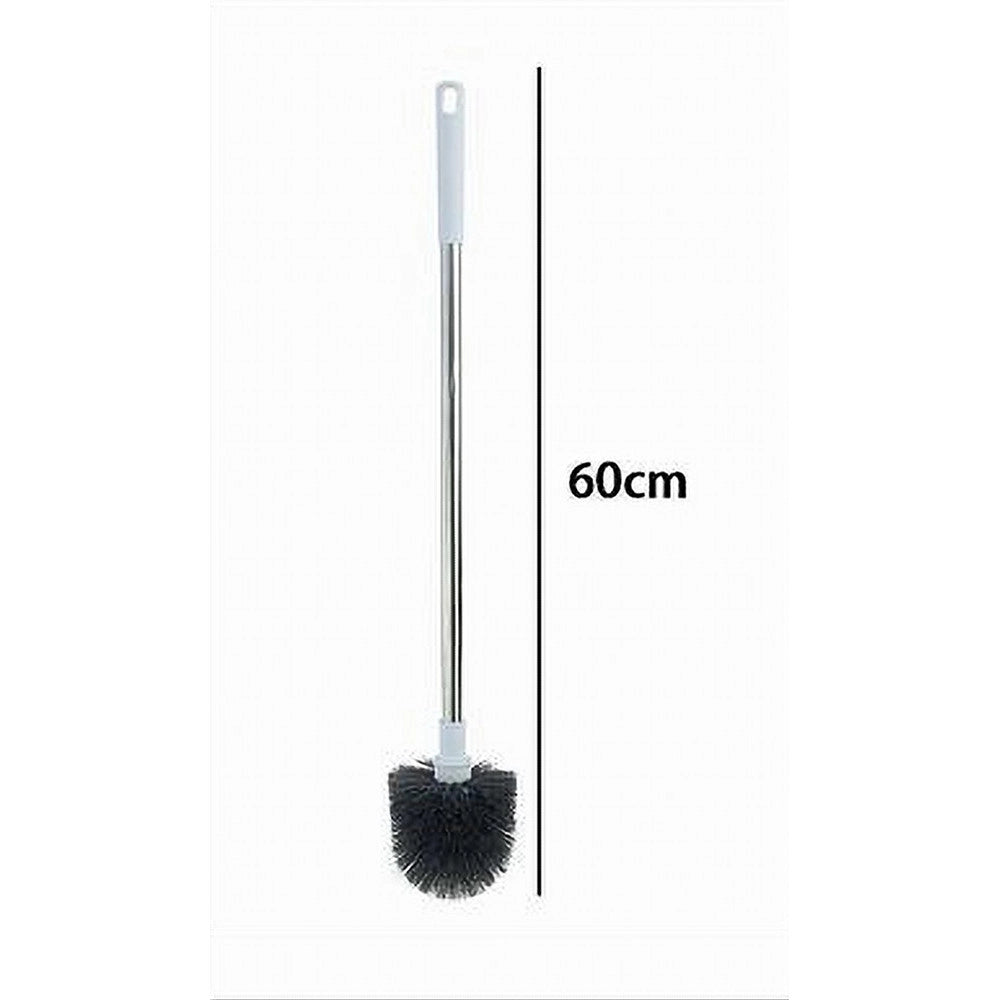 Trade Shop - Scopino Wc Spazzolone Bagno Manico Acciaio Plastica Lungo 60cm Setole Nere 87615 -