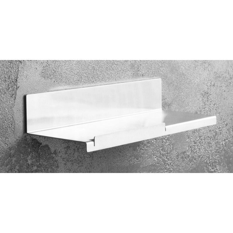 Mensola con portaoggetti NIVA in acciaio inox con adesivo 30 x5 x9,7 cm
