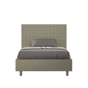 Letto una piazza e mezza con rete imbottito 110x190 similpelle cappuccino Sunny