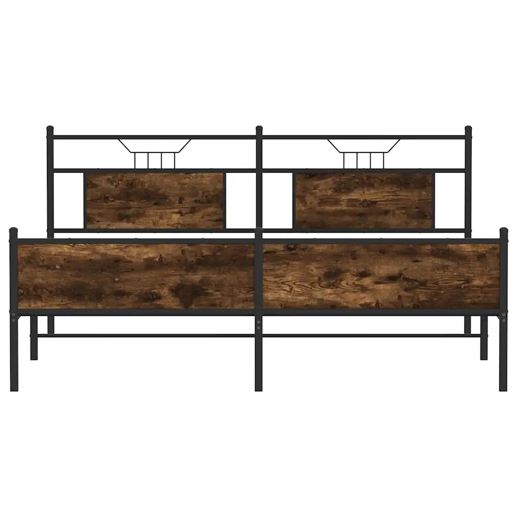 Giroletto senza Materasso in Metallo-Struttura Letto Rovere Fumo 160x200 cm 557443