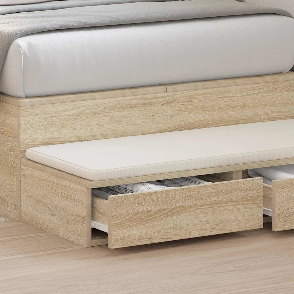Cassetti per letto | Comodino | Armadio da Notte | Mobiletto da notte Rovere Sonoma 75 x 36,5 x 16,5 cm
