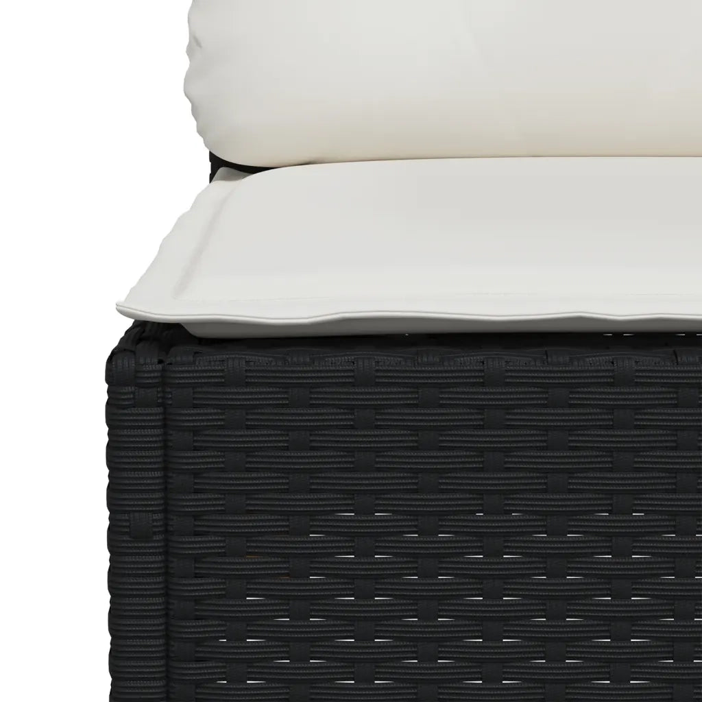 Set Divani da Giardino 10pz con Cuscini in Polyrattan Nero 3262031