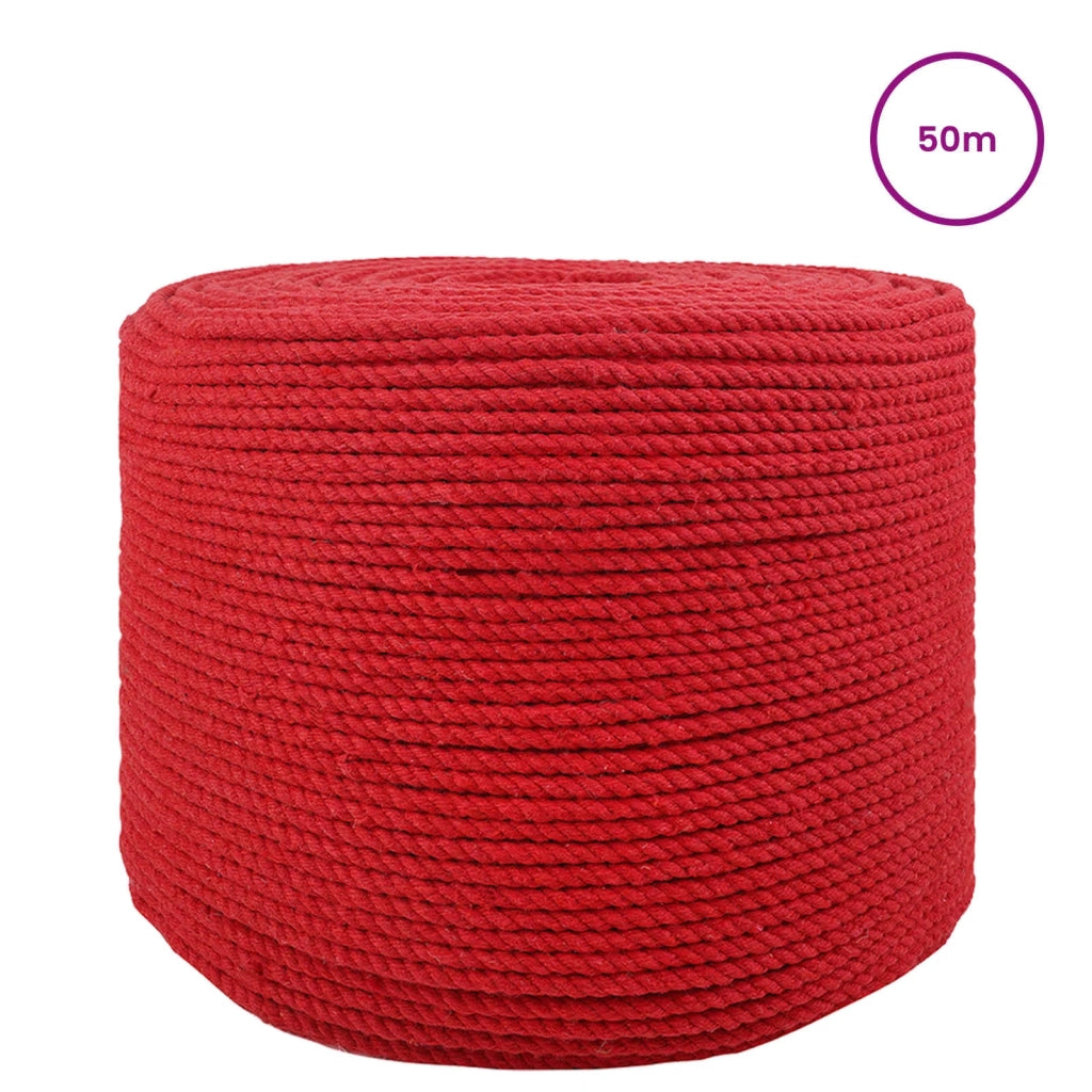 Corda | Fune Rosso 0,4 x 0,4 x 5000 cm Cotone