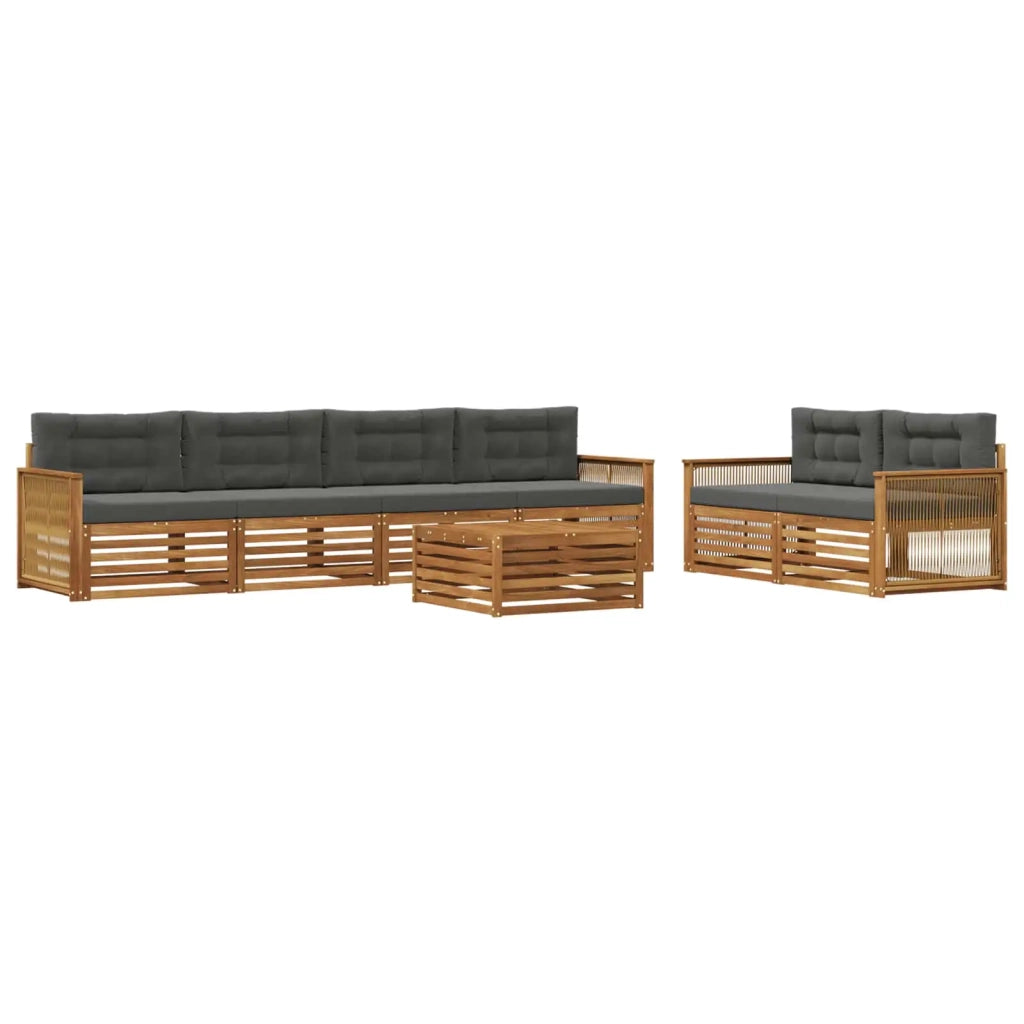 Set di divani da esterno 7 pz Naturale e Antracite 3383060