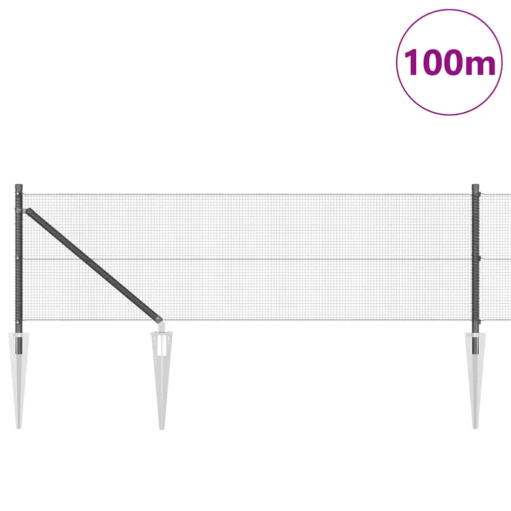 Palo della recinzione Grigio 100 x 0,6 m (rete 12 x 12 mm)