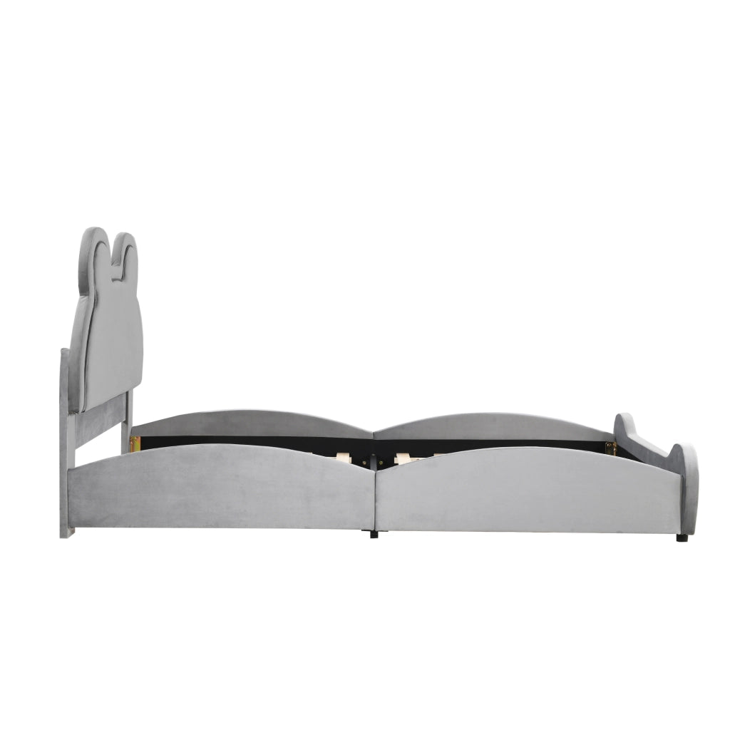 letto imbottito velluto grigio 90 x 200 cm
