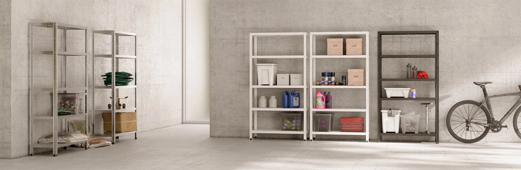 Scaffale a Incastro RAKO 100x40x187 cm 5 Ripiani Portata 80 kg in Metallo Zincato