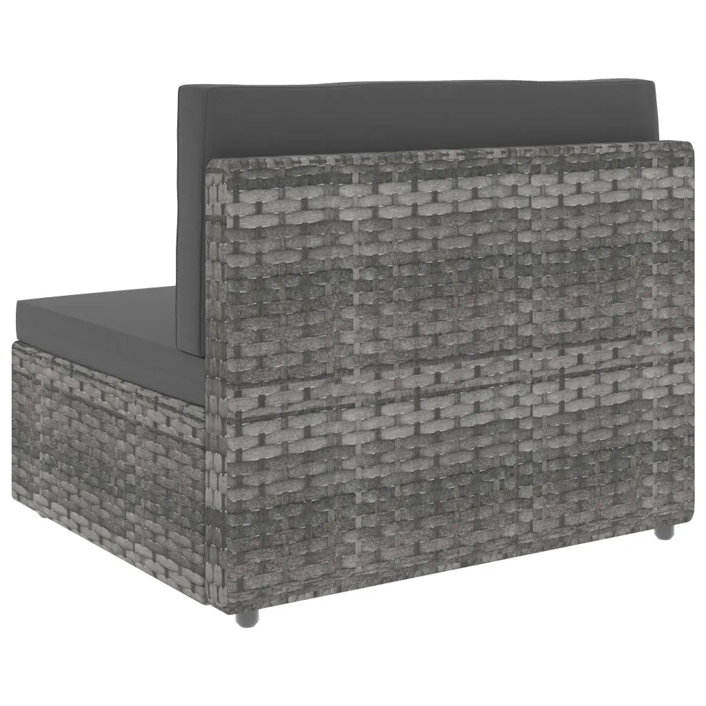 Seduta Centrale Modulare in Polyrattan Grigia 49518
