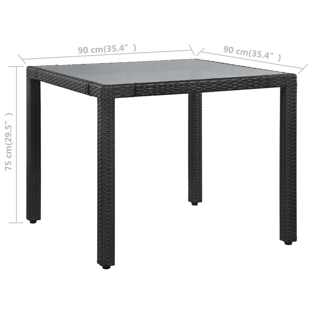 Set da Pranzo da Giardino 5 pz in Polyrattan Nero 44088