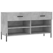 Panca Porta Scarpe | Scarpiera | Mobile per scarpe Grigio Cemento 102x35x55cm Legno Multistrato
