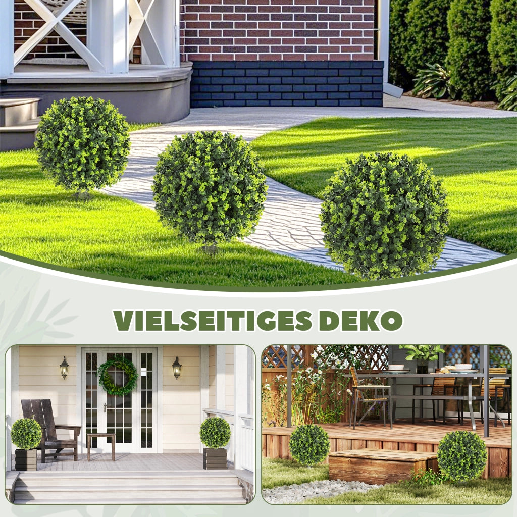 Set 2 Piante Artificiali Bosso Sfera ¨C Xylo ¨C Verde UV-resistente Interno Esterno