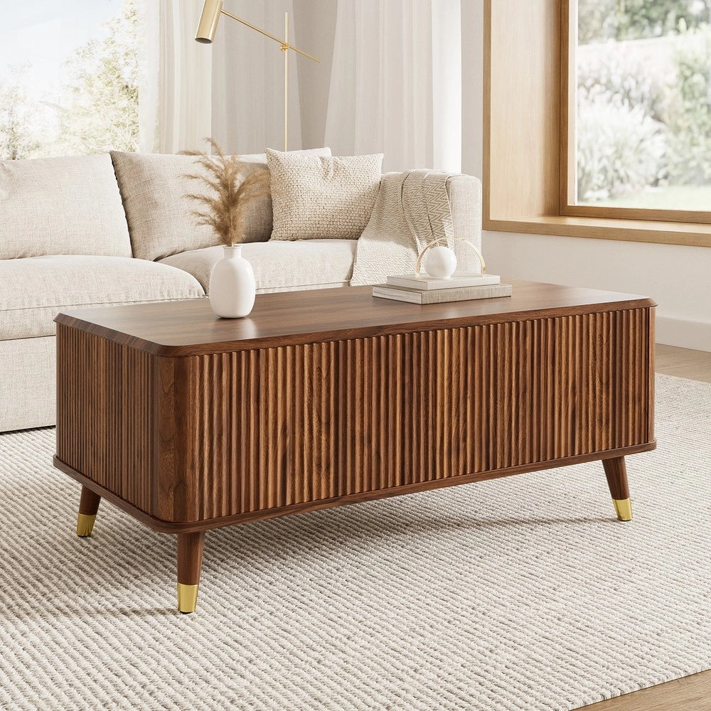 Tavolino da Caff¨¨ Moderno ¨C Xylo ¨C Effetto Noce, Piano Regolabile, Legno, Soggiorno