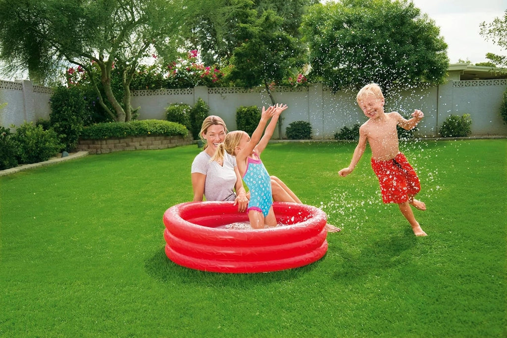 PISCINA GONFIABILE BESTWAY 3 ANELLI 102X25 CM ROSSO E BLU