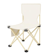 Trade Shop - Sedia Pieghevole Con Schienale Tasca Laterale Per Pesca Campeggio 42x42x72cm Beige 632842 -