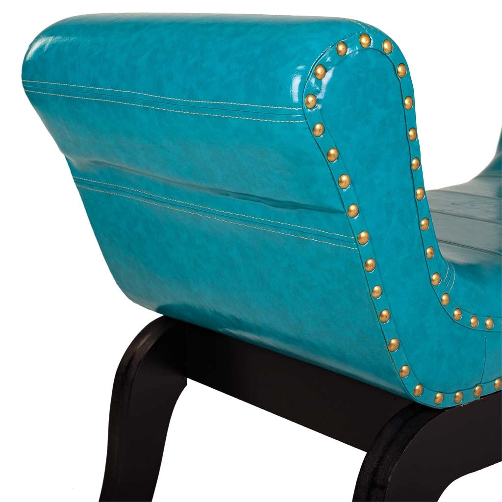 Sgabello in similpelle blu 90x40x65h